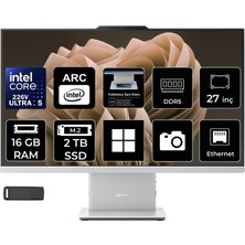 Lenovo Ideacentre 27ILL11 Intel Core Ultra 5 226V 16GB Ram 2tb SSD 27" Full Hd (1920X1080) WIN11 Pro F0JW000YTRP310 Beyaz All In One Bilgisayar + Per4 USB Bellek