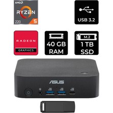 Asus Expertcenter PN54-S1 Ryzen 5 220 40GB Ram 1tb SSD Freedos PN54-BBR522MNS1P323 Mini Masaüstü Bilgisayar + Per4 USB Bellek