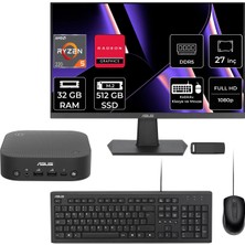 Asus Expertcenter PN54-S1 Ryzen 5 220 32GB Ram 512GB SSD 27" Full Hd Monitör Freedos PN54-BBR522MNS1P717 Mini Masaüstü Bilgisayar + Per4 USB Bellek