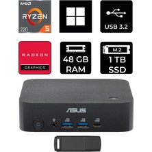 Asus Expertcenter PN54-S1 Ryzen 5 220 48GB Ram 1tb SSD WIN11 Home PN54-BBR522MNS1P378 Mini Masaüstü Bilgisayar + Per4 USB Bellek