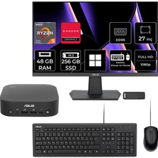 Asus Expertcenter PN54-S1 Ryzen 5 220 48GB Ram 256GB SSD 27" Full Hd Monitör WIN11 Pro PN54-BBR522MNS1P826 Mini Masaüstü Bilgisayar + Per4 USB Bellek