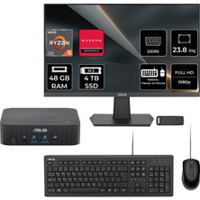 Asus Expertcenter PN54-S1 Ryzen 5 220 48GB Ram 4tb SSD 23.8" Full Hd Monitör Freedos PN54-BBR522MNS1P530 Mini Masaüstü Bilgisayar + Per4 USB Bellek