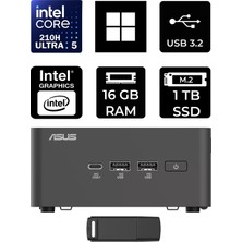 Asus Nuc 15 Pro Tall Intel Core 5-210H 16GB Ram 1tb SSD WIN11 Home RNUC15CRHC500002P358 Mini Masaüstü Bilgisayar + Per4 USB Bellek