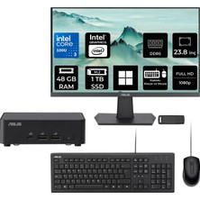 Asus NUC14 Pro Slim Kit Intel Core 3-100U 48GB Ram 1tb SSD 23.8" Full Hd Monitör WIN11 Home RNUC14RVKI300002IP578 Mini Masaüstü Bilgisayar + Per4 USB Bellek
