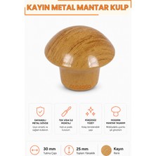 Nublado Mantar Düğme Kulp Kayın Metal 30 mm Çekmece Dolap Gardırop Mutfak Vestiyer Mobilya Kulpu Tek Vidalı Ergonomik Dekoratif Minimalist Tasarım 1 Adet