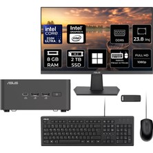Asus Nuc 15 Pro Tall Intel Core 5-210H 8gb Ram 2tb SSD 23.8" Full Hd Monitör WIN11 Home RNUC15CRHC500002P554 Mini Masaüstü Bilgisayar + Per4 USB Bellek
