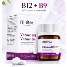 Fıtrina B12 Vitamini ve B9 Folik Asit İçeren 30 Tablet Takviye Edici Gıda