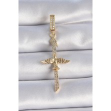 Lux Store Pirinç Gold Renk Zirkon Taş Detaylı Elif Model Anka Kuşu Figür Ajda Charm