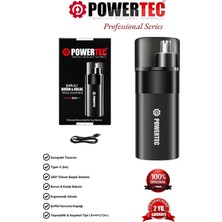 Powertec Tr-504 Profesyonel Şarjlı Burun & Kulak Kılı Tıraş Makinesi (9600 Rpm)