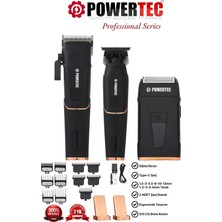 Powertec TR-5400 Profesyonel Berber Tıraş Makinesi 3'lü Set