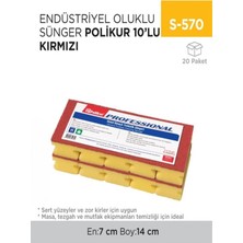 İnci Çelik Aksesuar Endüstriyel Oluklu Sünger Polikur 10LU KIRMIZI(2697)