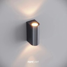 FoneLight Lunara 17 cm LED Duvar Apliği Antrasit Alüminyum IP65 Dış Mekan Bahçe Balkon Teras Villa Cephe Aydınlatması 3000K