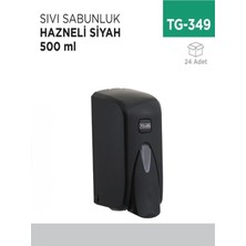 İnci Çelik Aksesuar Sıvı Sabunluk Hazneli Siyah Vialli 500 ml (S5B)