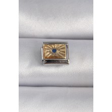 Lux Store 316L Çelik Gümüş Renk Altın Göz Işlemeli Nomination Charm