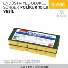 İnci Çelik Aksesuar Endüstriyel Oluklu Sünger Polikur 10LU Yeşil (2649)