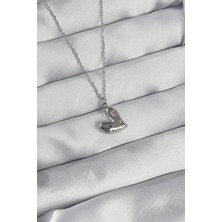 Lux Store 316L Çelik Zincir Gümüş Renk Renkli Zirkon Taşlı Kolye