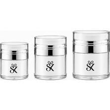 Baderin 3 Adet farkli boylarda Havasız Pompa Vakumlu Yeniden Doldurulabilir, Seyahat Için Taşınabilir Kozmetik Krem Kutusu 50ml 30ml 15 ml. 3 lü set