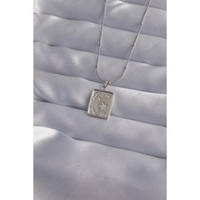Lux Store 316L Çelik Zincir Gümüş Renk Zirkon Taşlı Ay Yıldız Figürlü Tarot Kolye