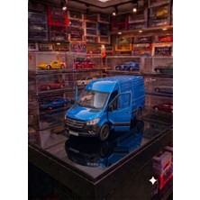 Oyuncak Sahili Mercedes Benz Sprinter Minibüs Diecast 12.7 cm Koleksiyon Model Metal Çekbırak 4 Kapısı Açılır Orıgınal Diecast Metalic Mavi