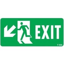 sbodurhome  Exit Sol Aşağı Uyarı Levhası 17,5X25 KOD:958