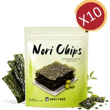 Nori Food Zeytinyağında Kavrulmuş Nori Yosun Cipsi (20 Yaprak x 0,4g) 8g 10'lu Paket