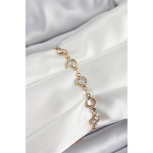 Lux Store Pirinç Gold Renk Zirkon Taşlı Kadın Bileklik