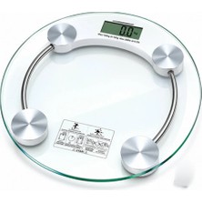 Markafox  Dijital Cam Baskül Terazi 180 kg LCD Ekran 30X30 cm Yuvarlak Cam Banyo Tartısı I11-026