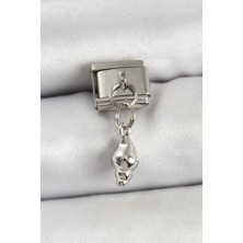 Lux Store 316L Çelik Sallantılı Deniz Kabuğu Model Gümüş Renk Nomination Charm