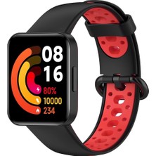 sbodurhome    Redmi Watch 2 Spor Delikli Kordon - Siyah-Kırmızı