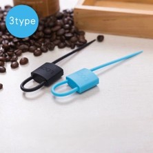 sbodurhome  Kilit Şeklinde Silikon Kablo ve Poşet Bağlama Aparatı (3'lü Set)