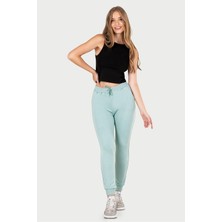 Obje Kadın Su Yeşili İki İplik Slimfit Paça Alt