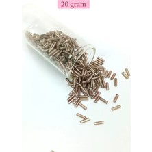 sbodurhome Uzun Boru Kesme Boncuk Çap 2mm Uzunluk 10 mm - 20 Gram - Koyu Bej - BNC225