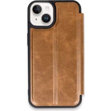 sbodurhome Apple iPhone 15 Kılıf Flip Cover - Taba