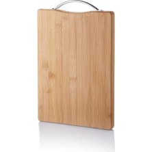 sbodurhome Metal Tutacaklı Lüx Bambu Kesme Tahtası 30CM X20CMX1.8CM