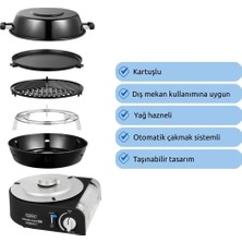 Aygaz Cadac Safari Chef 30 Kompakt Barbekü ve Mangal - Kartuşlu, Çantalı, Taşınabilir Kamp Modeli