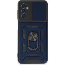 sbodurhome Samsung Galaxy M14 5g Kılıf Pars Lens Yüzüklü Silikon - Lacivert