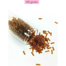 sbodurhome Uzun Boru Kesme Boncuk Çap 2mm Uzunluk 10 mm - 60 Gram - Şeffaf Kahverengi - BNC285