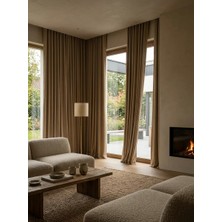 Süper Home Süper Sedef Fon Perde Açık Kahve 140 x 270 cm