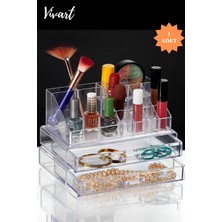 Belirtilmemiş Vivart 3 Katlı Çekmeceli Makyaj Düzenleyici Organizer Set Çok Renkli Tek Ebat