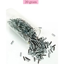 sbodurhome Uzun Boru Kesme Boncuk Çap 2mm Uzunluk 10 mm - 20 Gram - Siyah Beyaz - BNC251