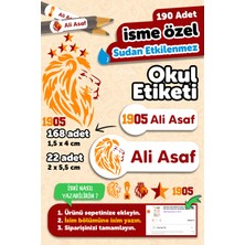 Okul Etiketi Kalem Defter Isimli Etiket Isim Yazılabilen Galatasaray - 190 Adet Özel Tasarım Etiket