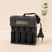 sbodurhome 4 Yuvalı Li-Ion Pil Şarj Cihazı 3000MA 4.2V (18650/26650/16340 Uyumlu)