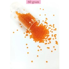 sbodurhome Dökme Cam Kum Boncuk (11/0) 2 mm - 60 Gram -  Şeffaf Turuncu - BNC051