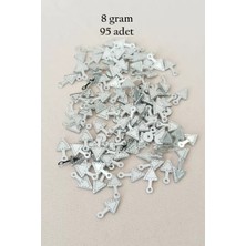 sbodurhome Oya Abiye Bileklik Kolye Pleksi Metalik Plastik Pul Gümüş Renk 8 Gram 95 Adet - BNC505