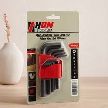 sbodurhome 9 Parça Kısa Düz 120MM Alyan Anahtar Takımı (Siyah)