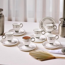 Belirtilmemiş Aryıldız Aurelia Silver 12 Parça 6 Kişilik Kahve Fincan Takımı 90 ml