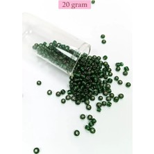 sbodurhome Dökme Cam Kum Boncuk Büyük Boy (6/0) 4 mm - 20 Gram - Şeffaf Koyu Yeşil - BNC100