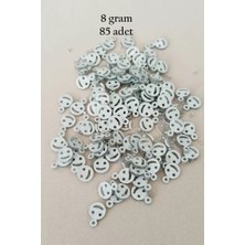 sbodurhome Oya Abiye Bileklik Kolye Pleksi Metalik Plastik Pul Gümüş Renk 8 Gram 85 Adet - BNC525