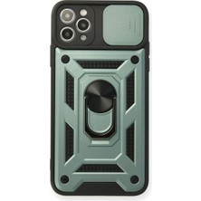 sbodurhome Apple Iphone 11 Pro Kılıf Pars Lens Yüzüklü Silikon - Yeşil