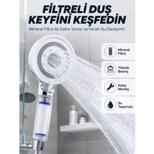 sbodurhome  Şeffaf Filtre Hazneli Duş Başlığı Güçlü Akışlı Pratik Banyo Duşu